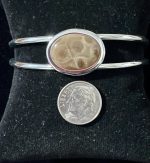 Petoskey Stone Double Band Cuff Bracelet compare - Oval 18 x 13 mm