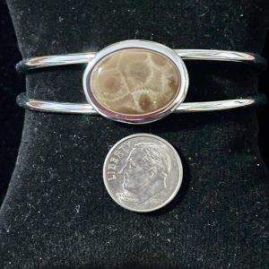 Petoskey Stone Double Band Cuff Bracelet compare - Oval 18 x 13 mm