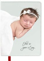 Personalized Custom Photo Journal Leather Look Hardcover Baby Image