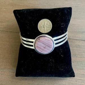 Kona Dolomite Triple Band Cuff Bracelet Round 20mm qtr