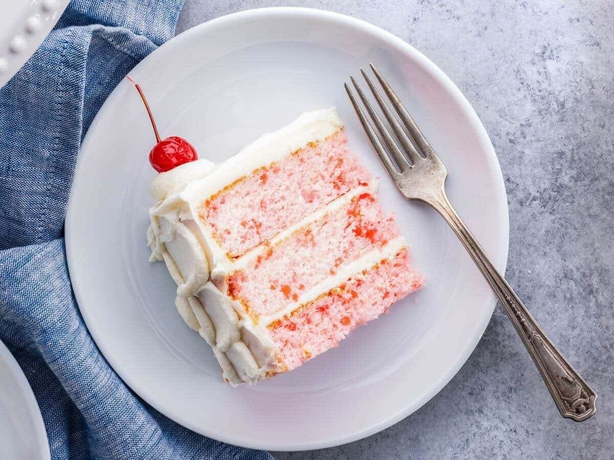 Cherry Chip Cake with Buttercream Frosting by Nonna D's Bakkery