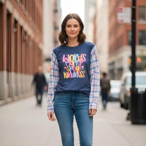 Words Matter Speak Kindness Long Sleeve Shirt Size 2XL