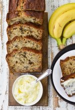 homemade banana walnut bread sliced