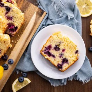 homemade blueberry lemon bread sliced